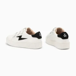 Baskets Eclair Vicky Blanc Et Noir A Scratchs