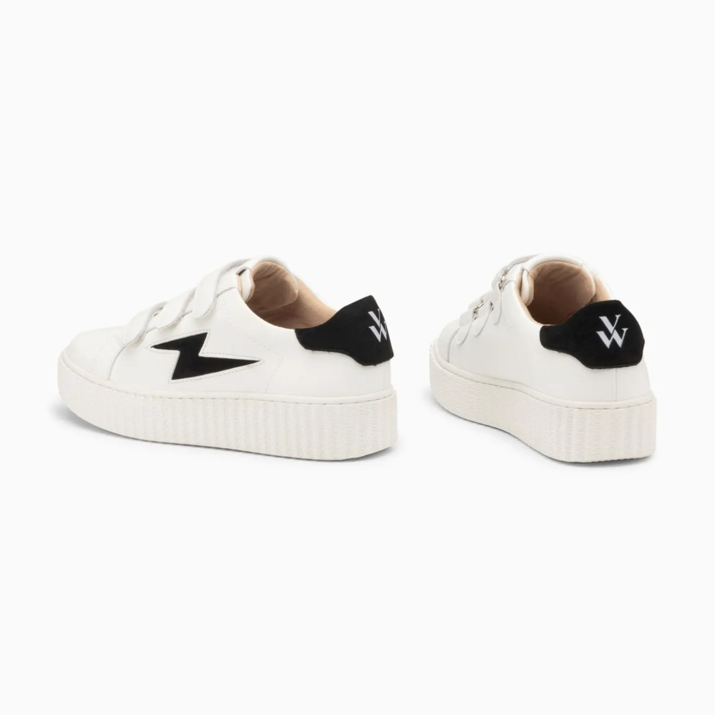 Baskets Eclair Vicky Blanc Et Noir A Scratchs