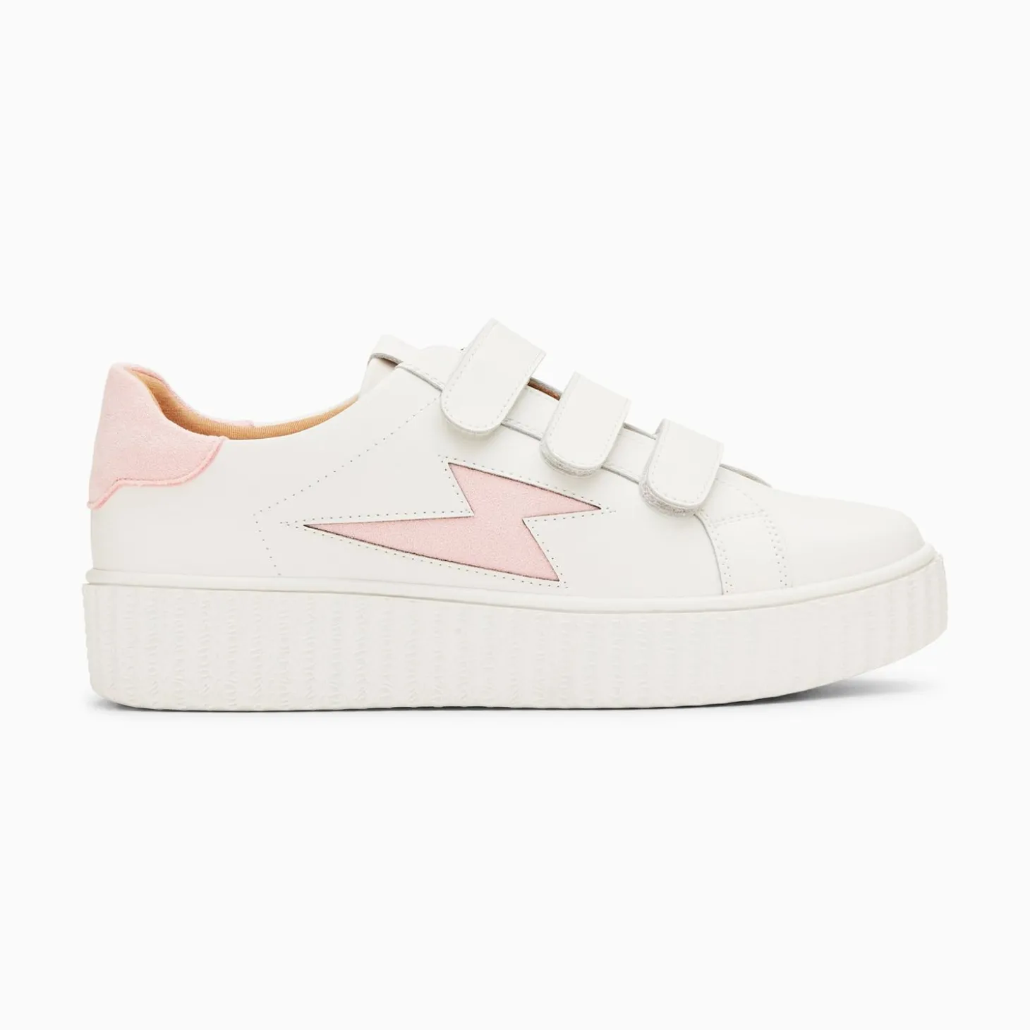 Baskets Eclair Vicky Blanc Et Rose A Scratchs