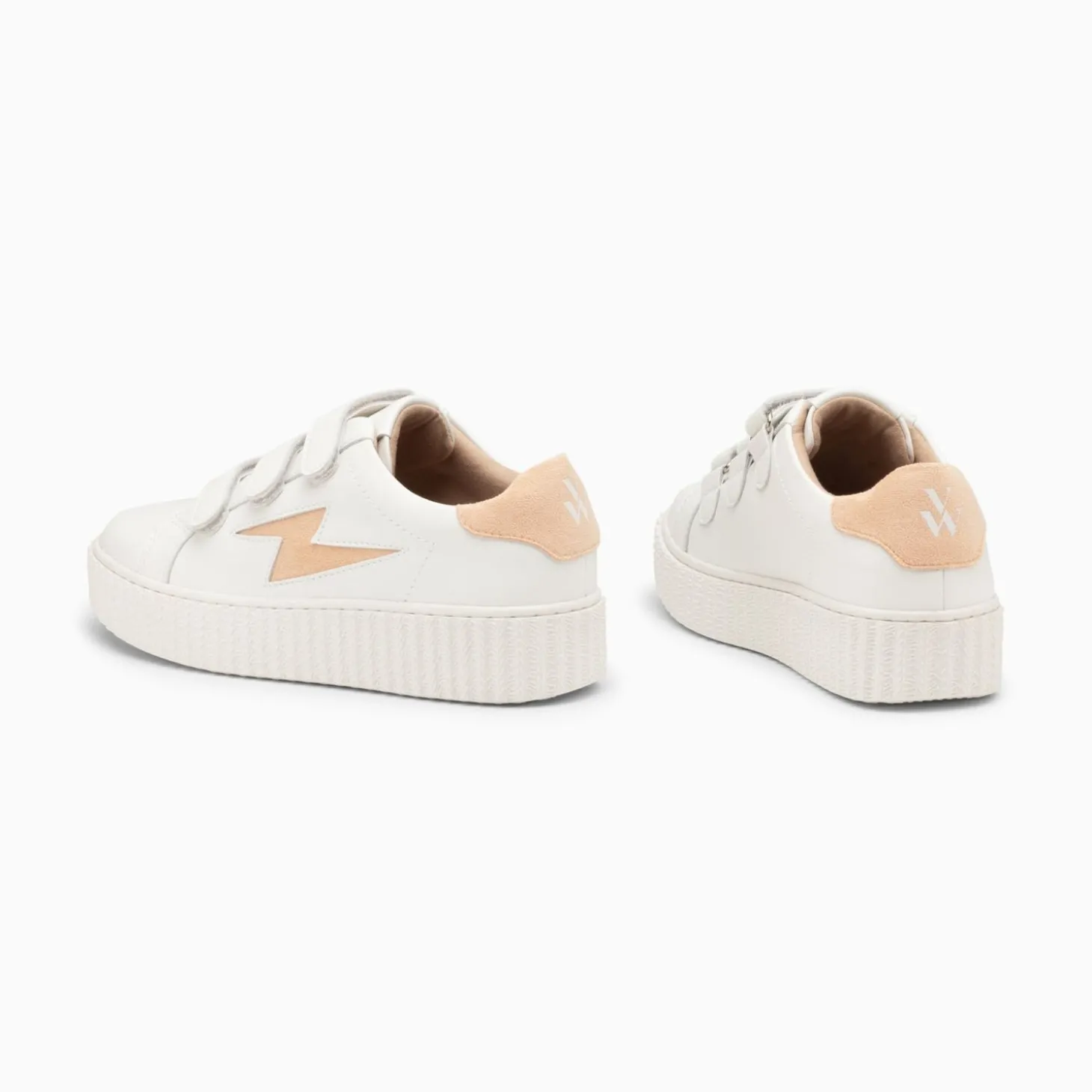 Baskets Eclair Vicky Blanc Et Orange Peche A Scratchs