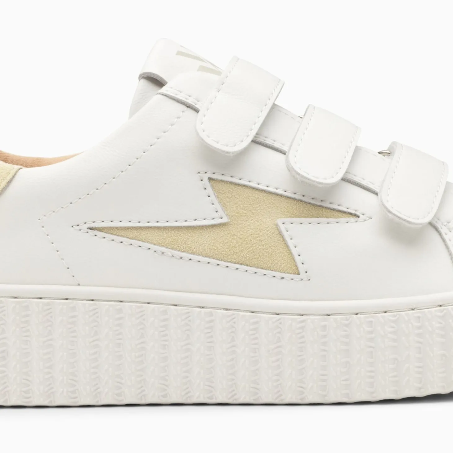 Baskets Eclair Vicky Blanc Et Vert Amande A Scratchs