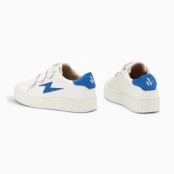 Baskets Eclair Vicky Blanc Et Bleu A Scratchs
