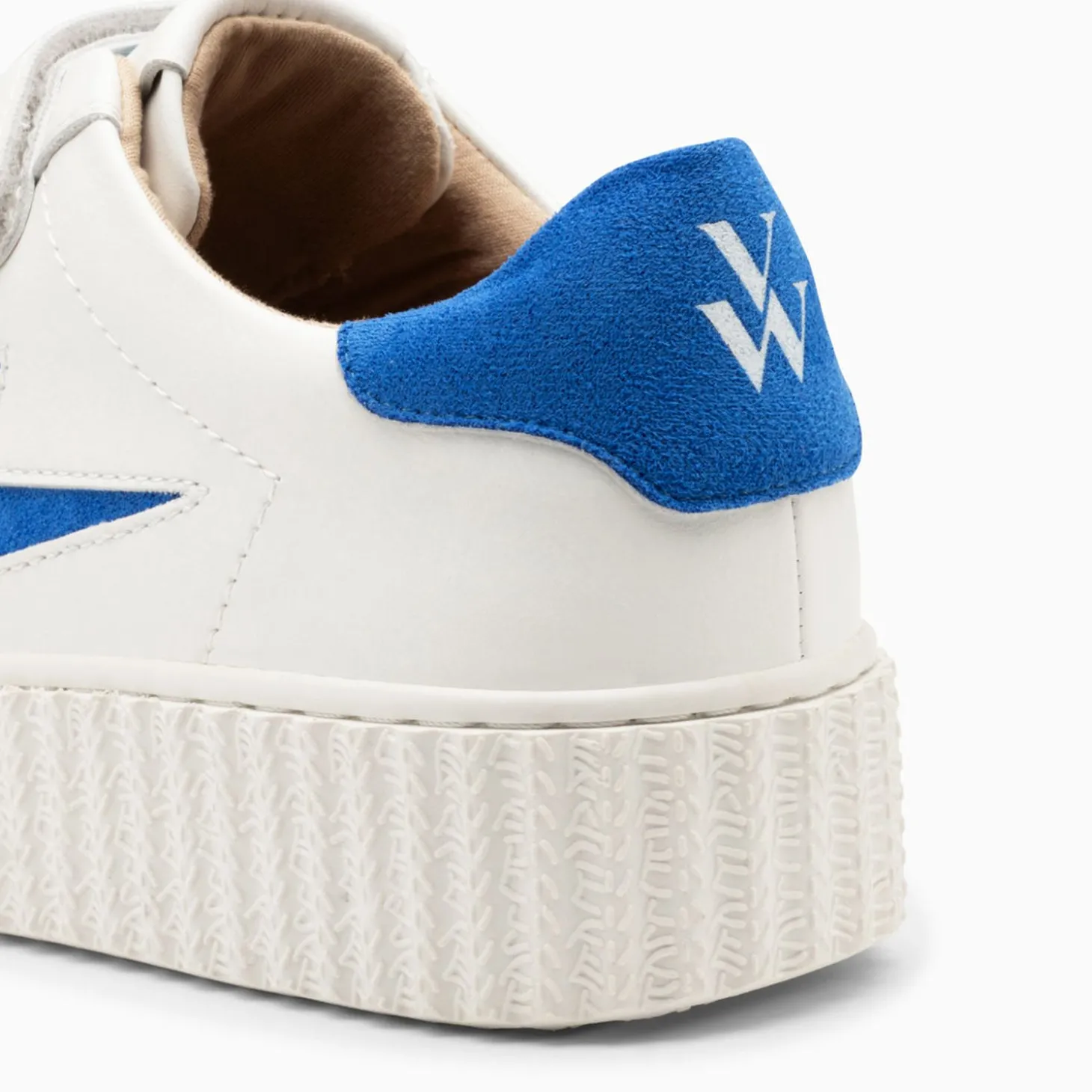 Baskets Eclair Vicky Blanc Et Bleu A Scratchs