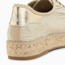 Baskets Espadrilles Kourtney Or Imprime Zebre A Lacets