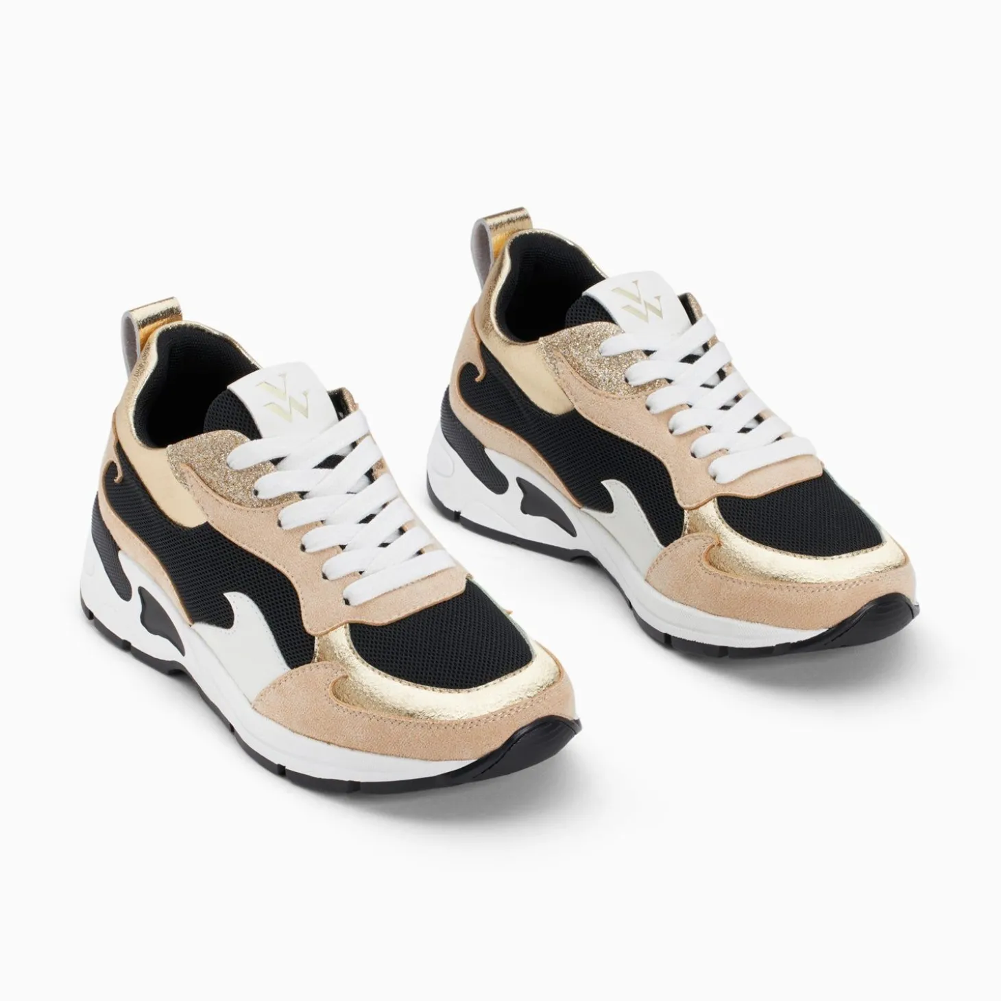 Baskets Flamme Juliette Noir Et Beige
