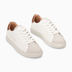Baskets Isabella Blanc Et Bronze A Lacets
