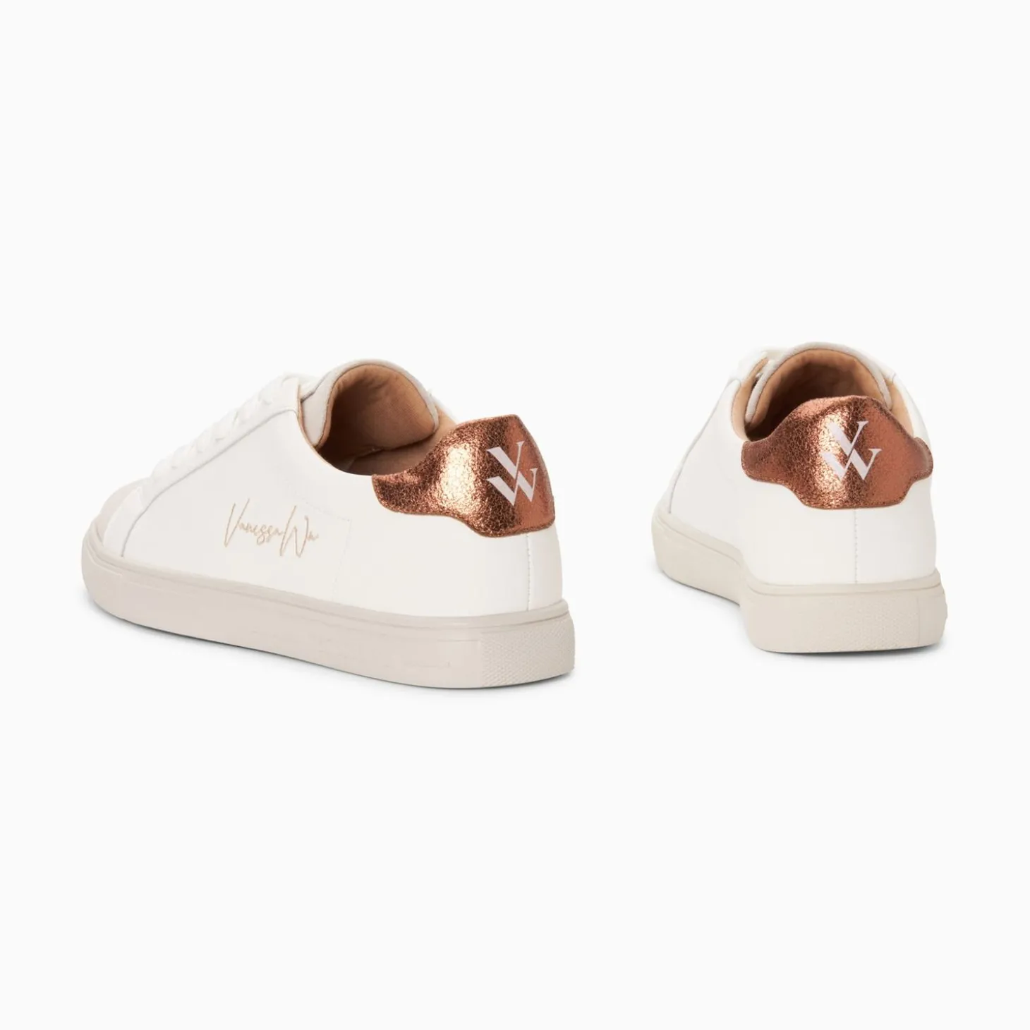 Baskets Isabella Blanc Et Bronze A Lacets