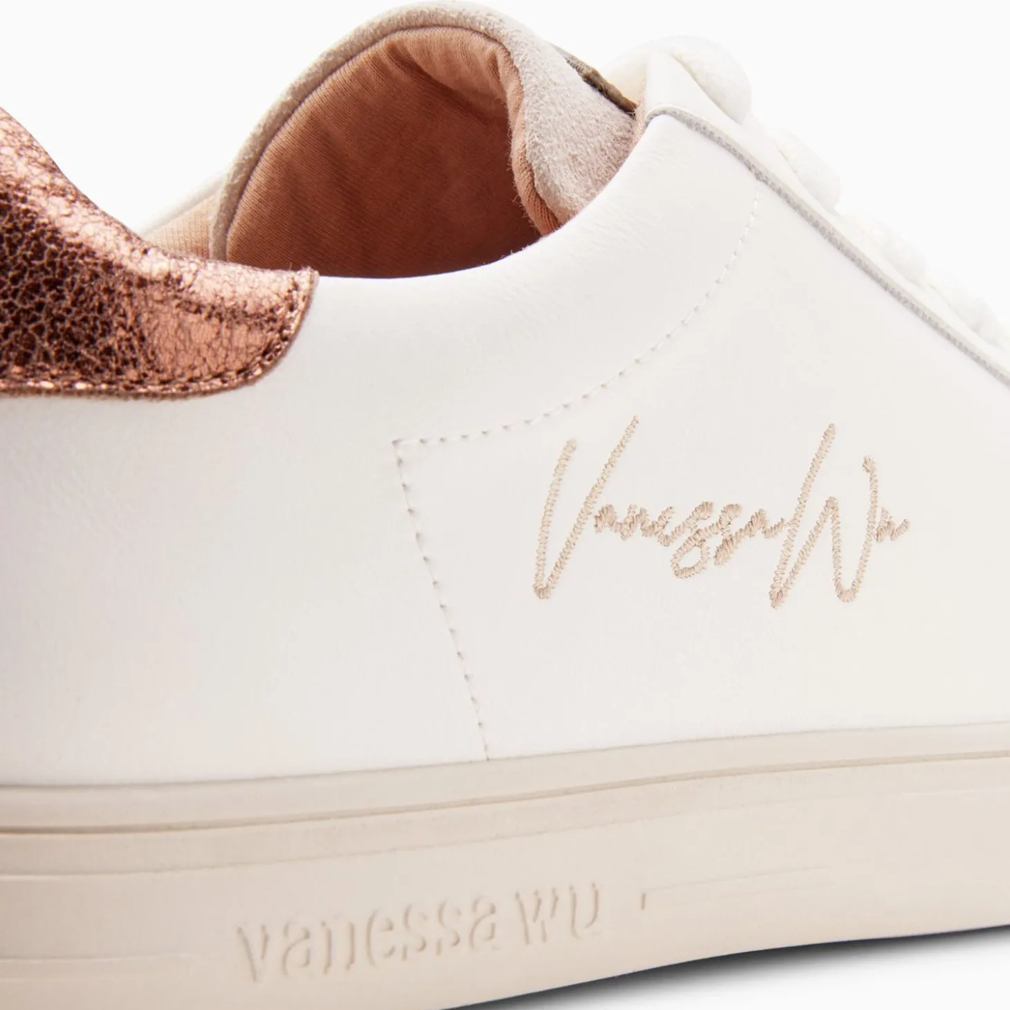 Baskets Isabella Blanc Et Bronze A Lacets