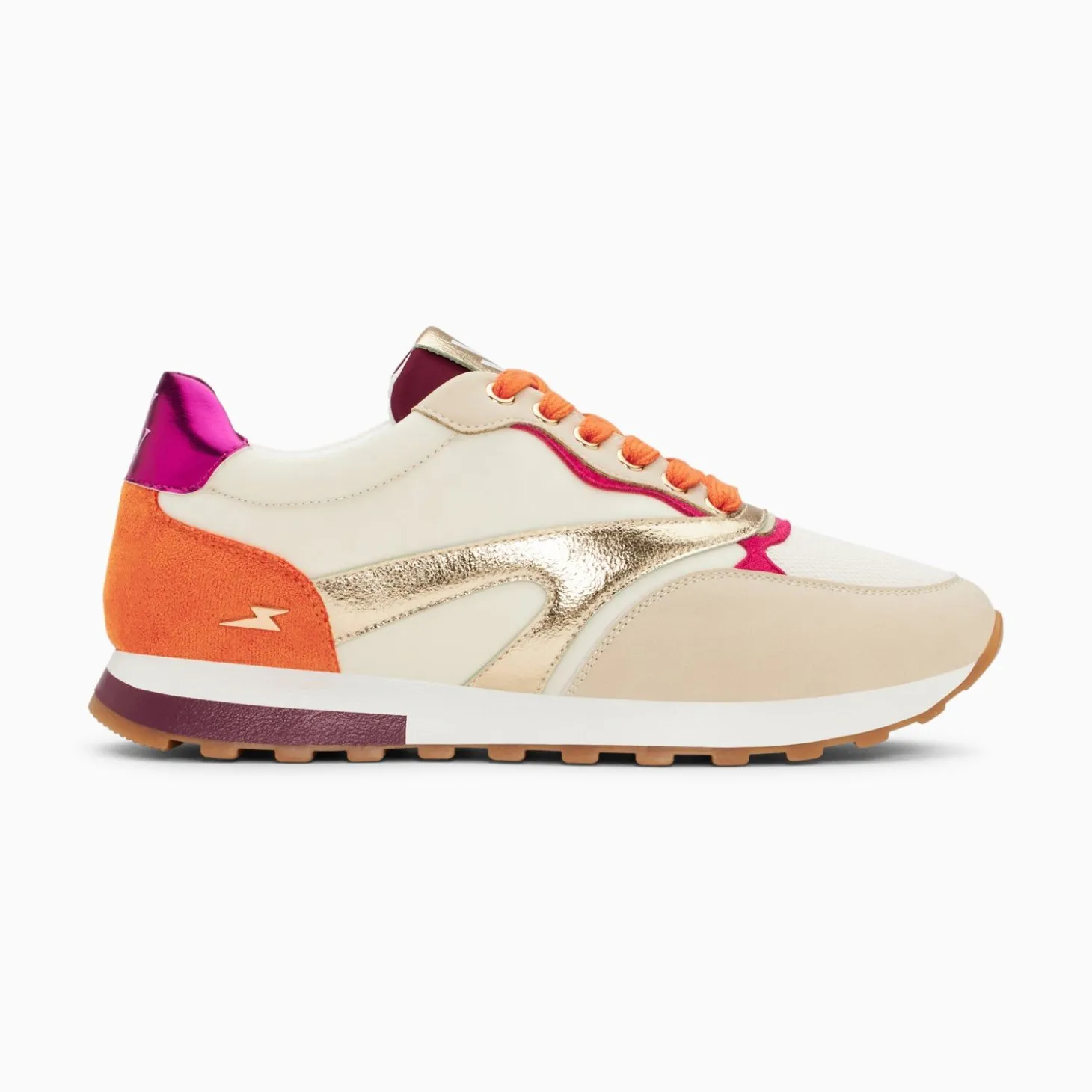Baskets Jade Or Et Orange A Semelle Running