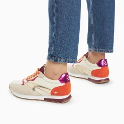 Baskets Jade Or Et Orange A Semelle Running