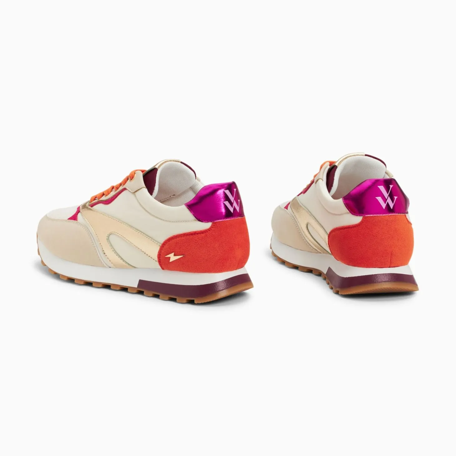 Baskets Jade Or Et Orange A Semelle Running