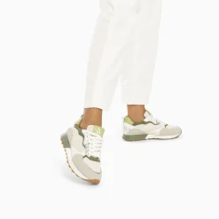 Baskets Margaux Gris Et Vert A Semelle Running