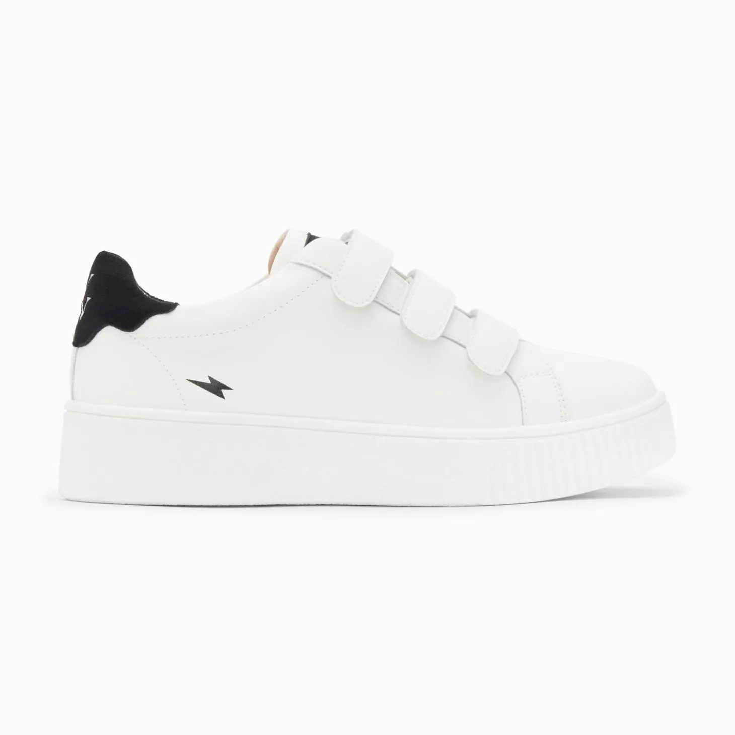 Baskets Mini Eclair Solange Blanc Et Noir A Scratchs