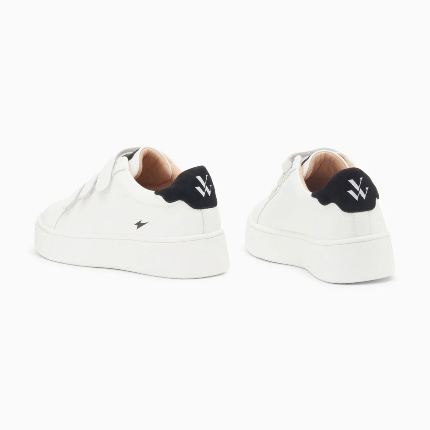 Baskets Mini Eclair Solange Blanc Et Noir A Scratchs
