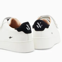 Baskets Mini Eclair Solange Blanc Et Noir A Scratchs