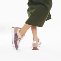 Baskets Monogramme Adelie Violet Et Beige A Semelle Running