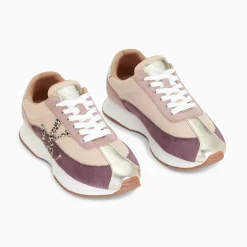 Baskets Monogramme Adelie Violet Et Beige A Semelle Running