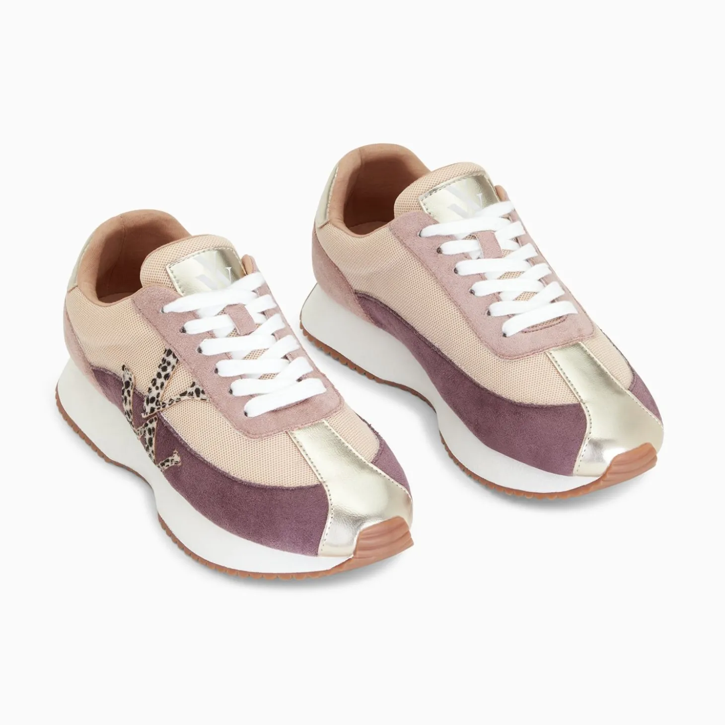 Baskets Monogramme Adelie Violet Et Beige A Semelle Running