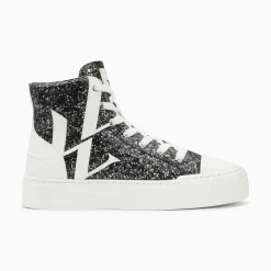 Baskets Monogramme Alix Montantes A Paillettes Noires