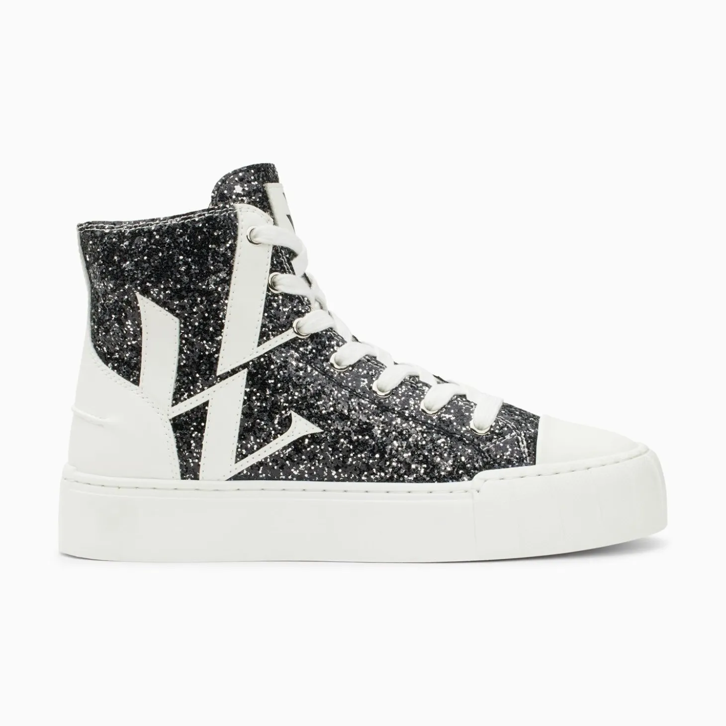 Baskets Monogramme Alix Montantes A Paillettes Noires