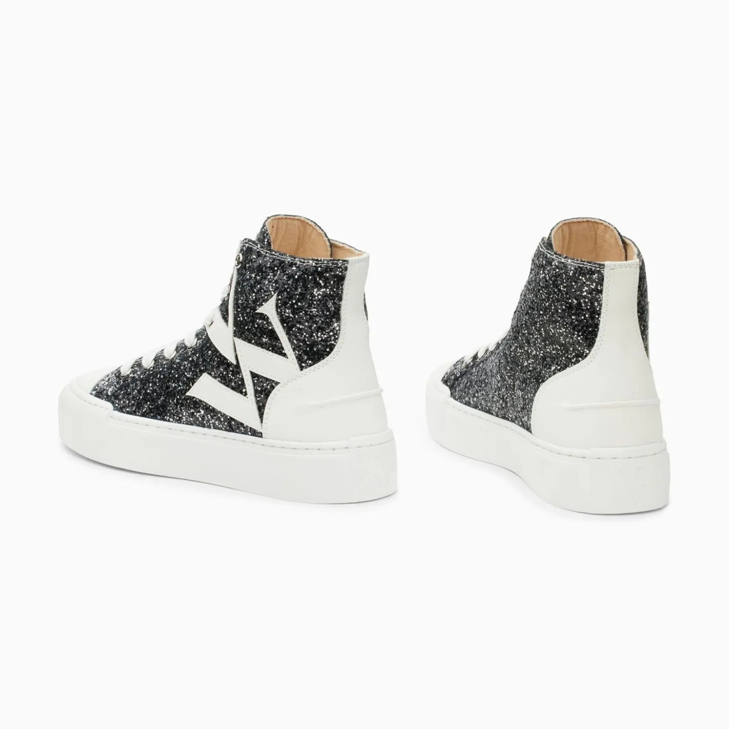 Baskets Monogramme Alix Montantes A Paillettes Noires