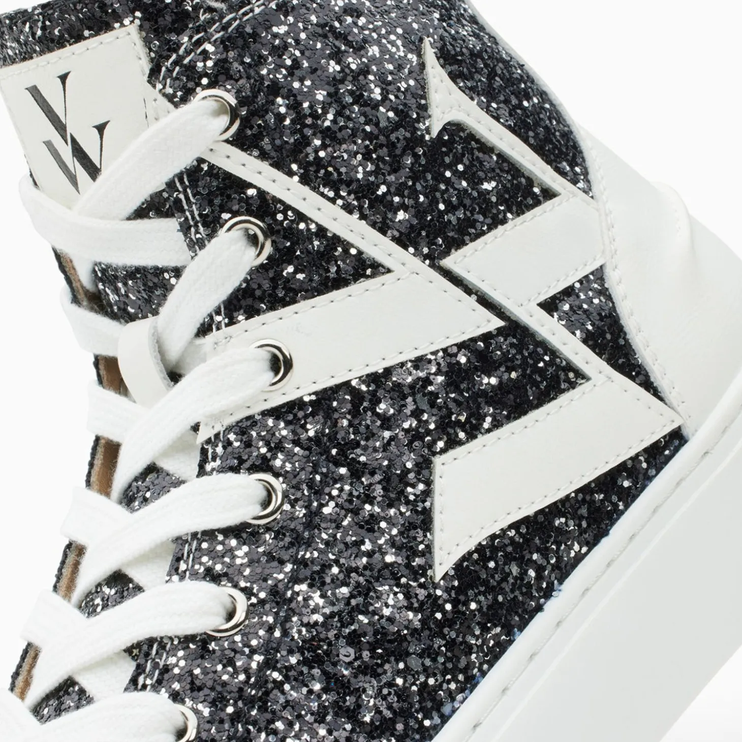 Baskets Monogramme Alix Montantes A Paillettes Noires