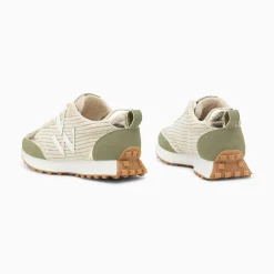 Baskets Monogramme Athenais Beige Et Kaki A Semelle Running