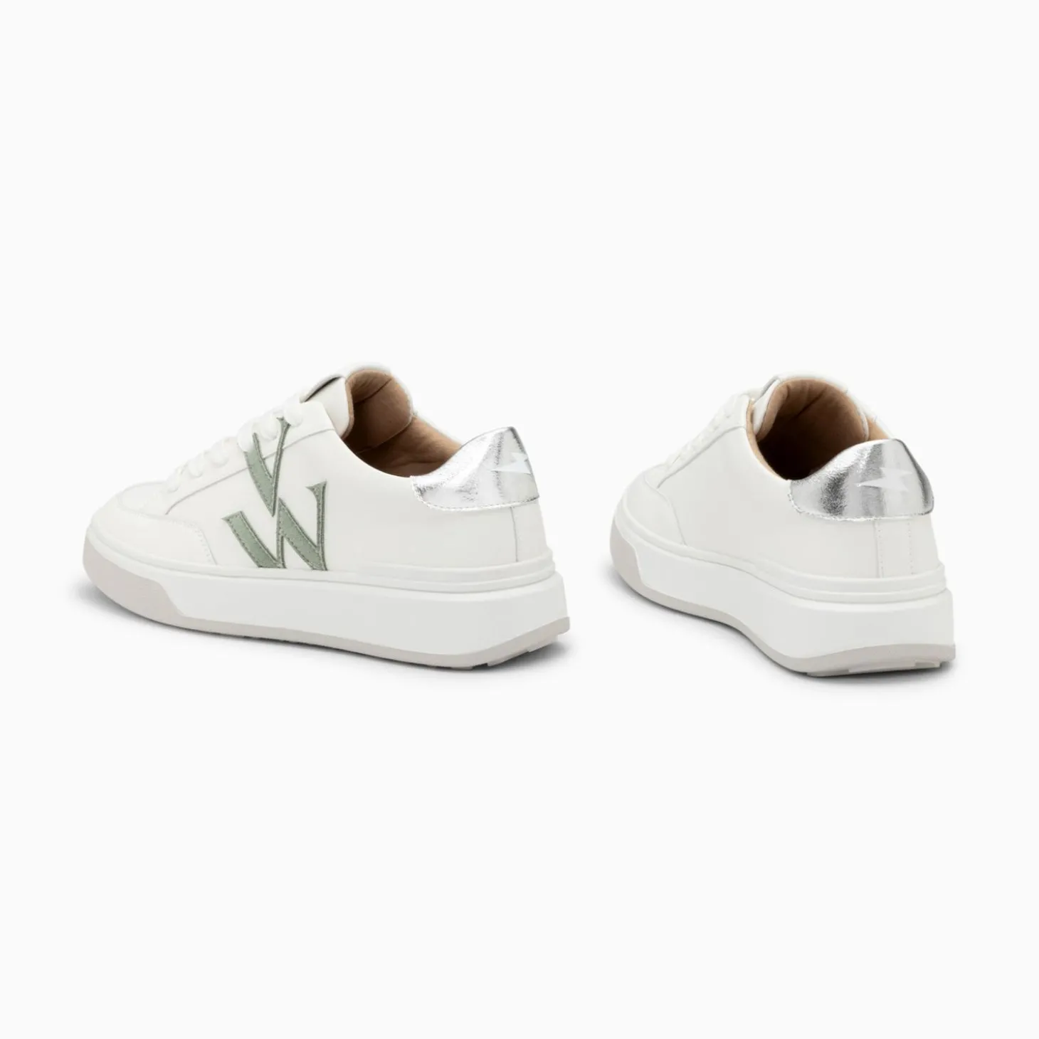 Baskets Monogramme Candice Blanc Et Vert