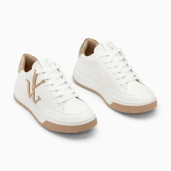 Baskets Monogramme Candice Blanc Et Beige