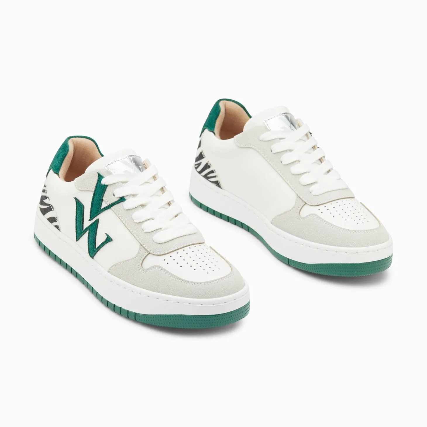Baskets Monogramme Esmee Blanc Et Vert