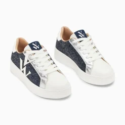 Baskets Monogramme Estelle A Paillettes Bleues