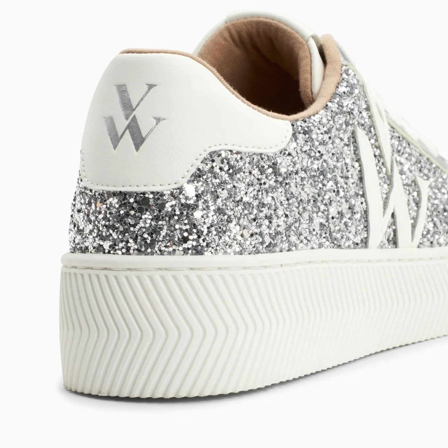 Baskets Monogramme Estelle A Paillettes Argent