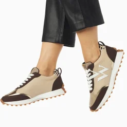 Baskets Monogramme Grace Beige Et Marron A Semelle Running