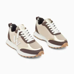 Baskets Monogramme Grace Beige Et Marron A Semelle Running