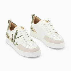 Baskets Monogramme Joyce Blanc Et Kaki