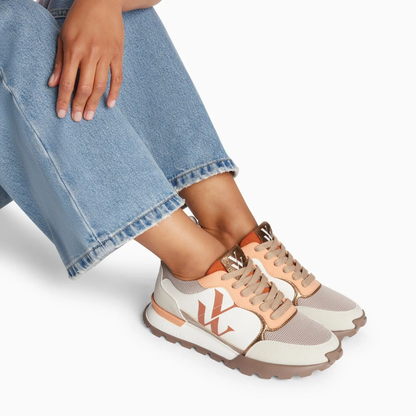 Baskets Monogramme Ombeline Orange A Semelle Running