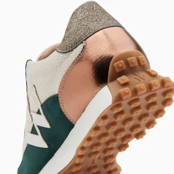 Baskets Monogramme Pia Ivoire Et Vert A Semelle Running