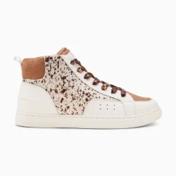 Baskets Montantes Gwen Blanc Et Marron A Lacets Leopard