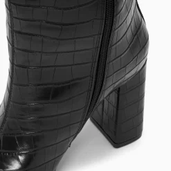 Bottes Diana Noir Croco A Talon