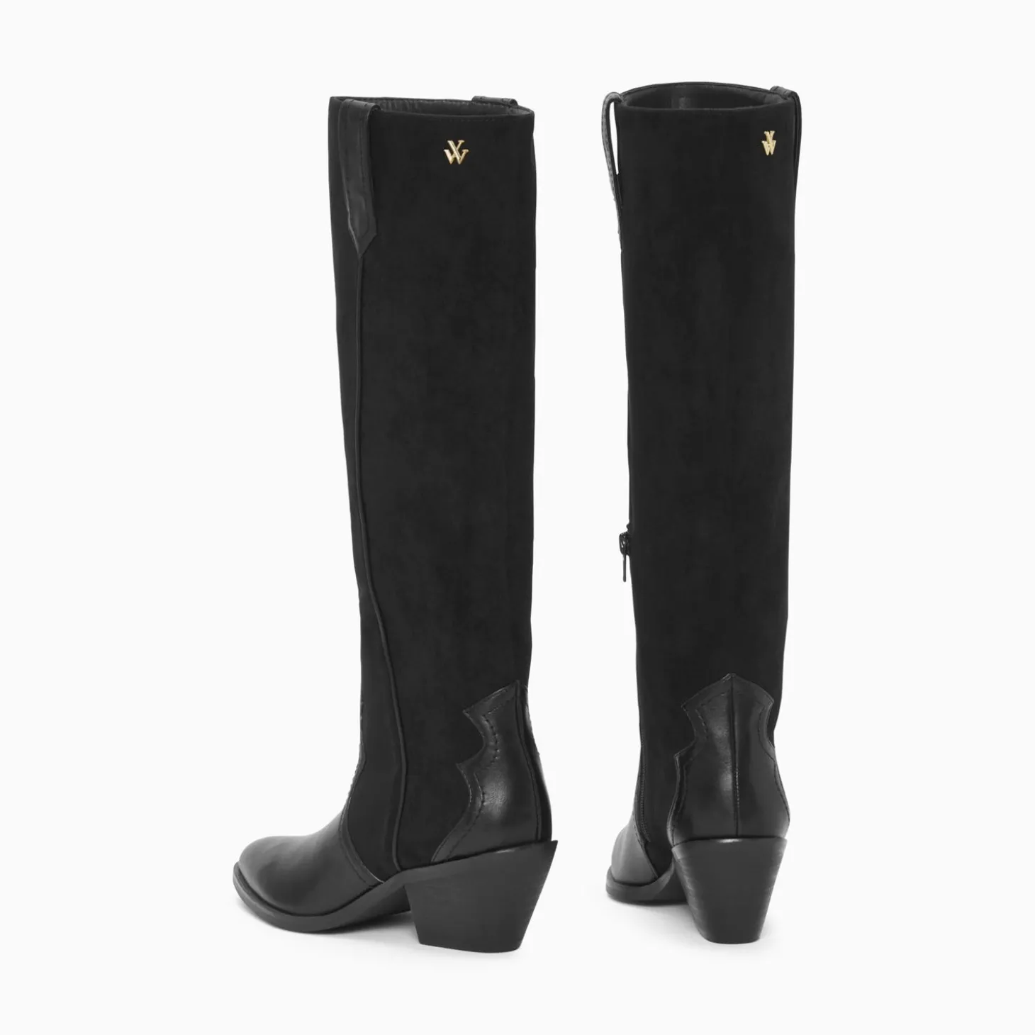 Bottes Santiags Joe Bi-Matiere Noires