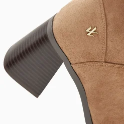 Bottines Chaussettes Alizee Beiges A Talon Trapeze