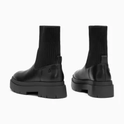 Bottines Chaussettes Elisa Noires A Plateforme Crantee
