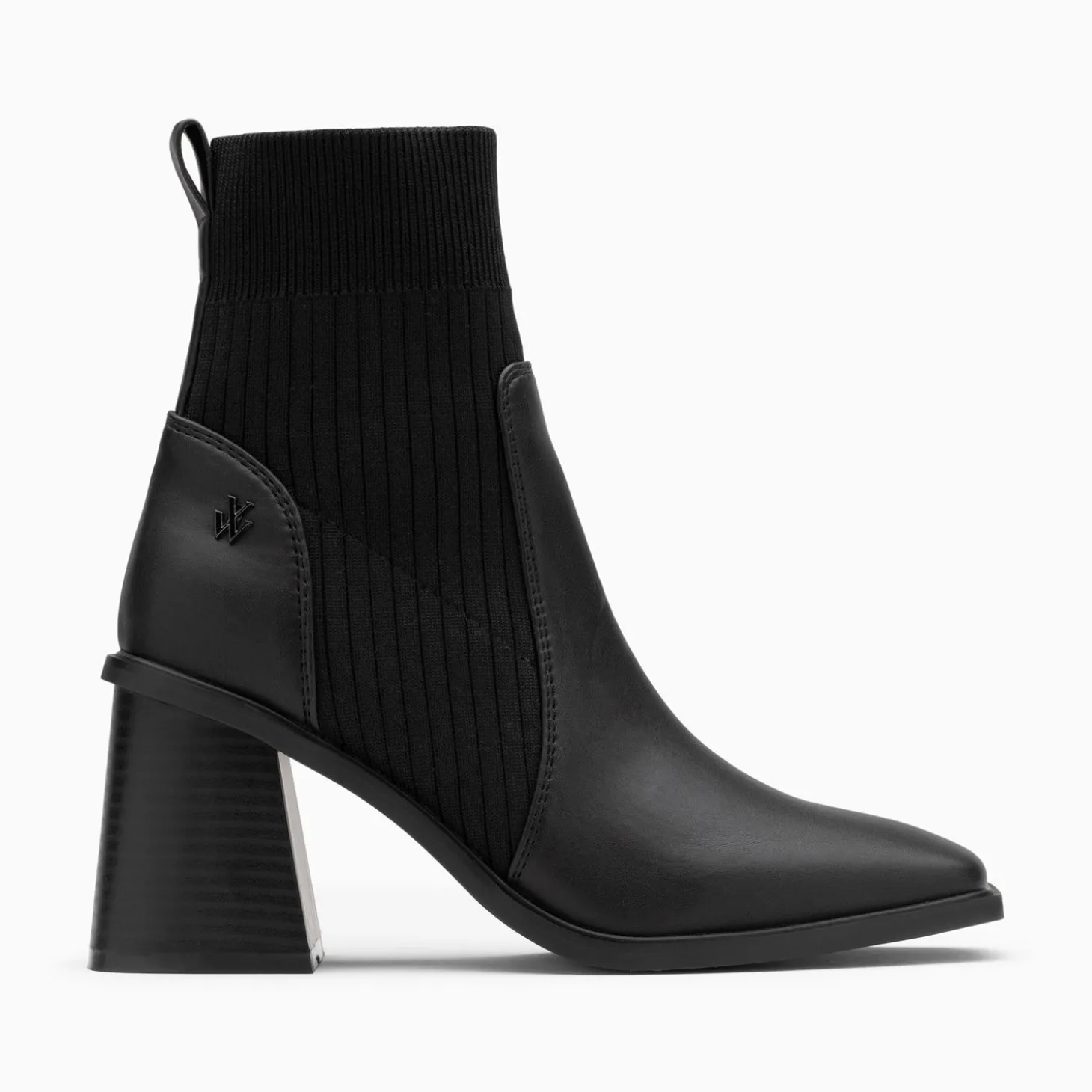 Bottines Chaussettes Jinger Noires A Talon Trapeze