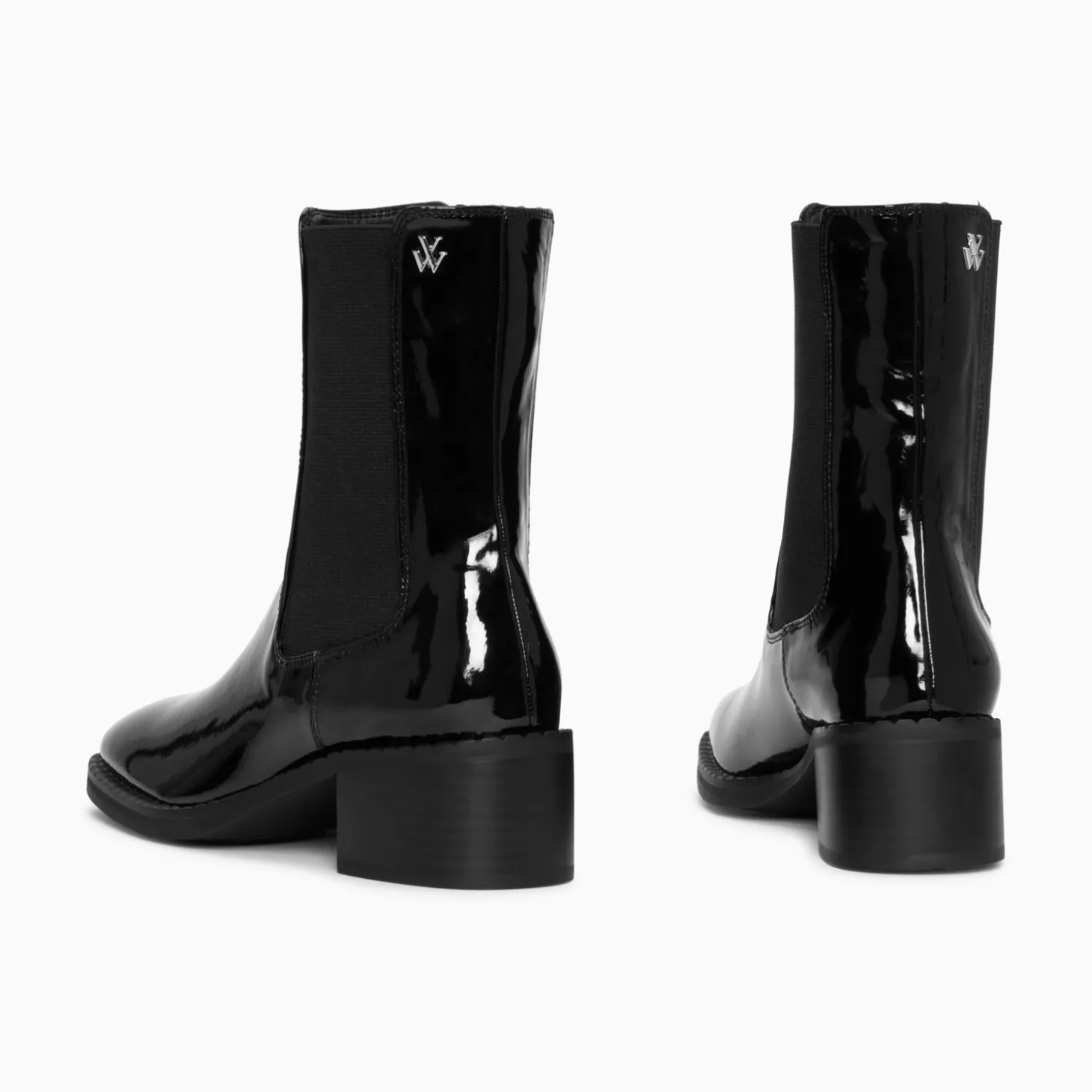 Bottines Chelsea Carole Montantes Noires Vernies