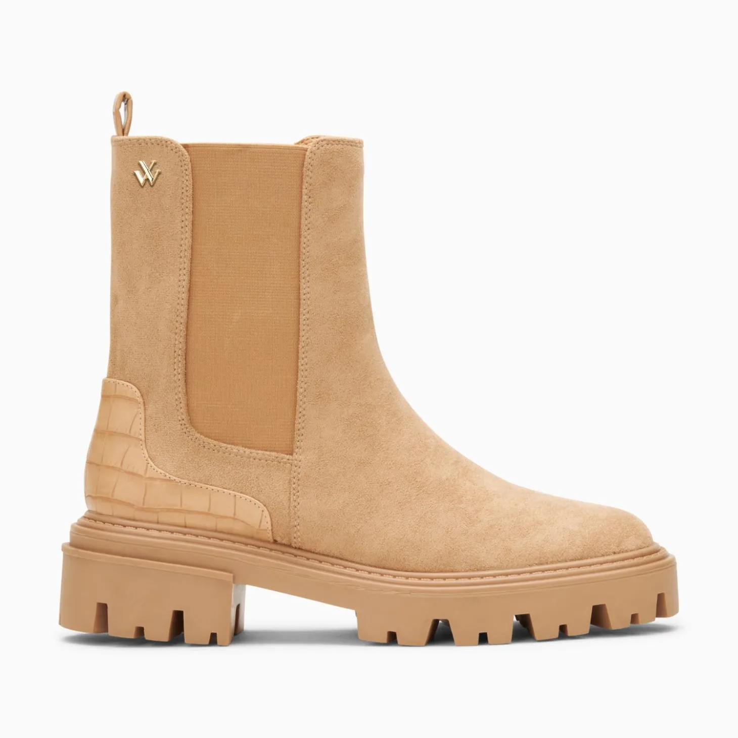Bottines Chelsea Greta Beiges A Contrefort Croco