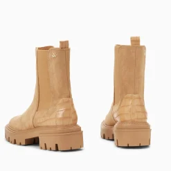 Bottines Chelsea Greta Beiges A Contrefort Croco