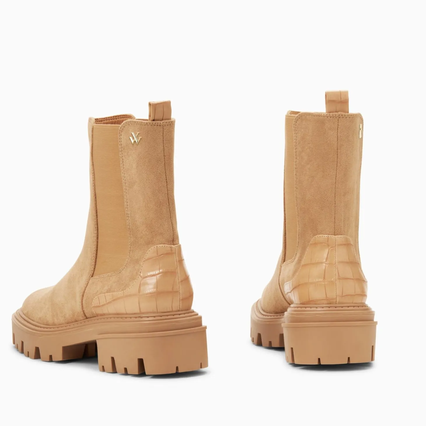 Bottines Chelsea Greta Beiges A Contrefort Croco