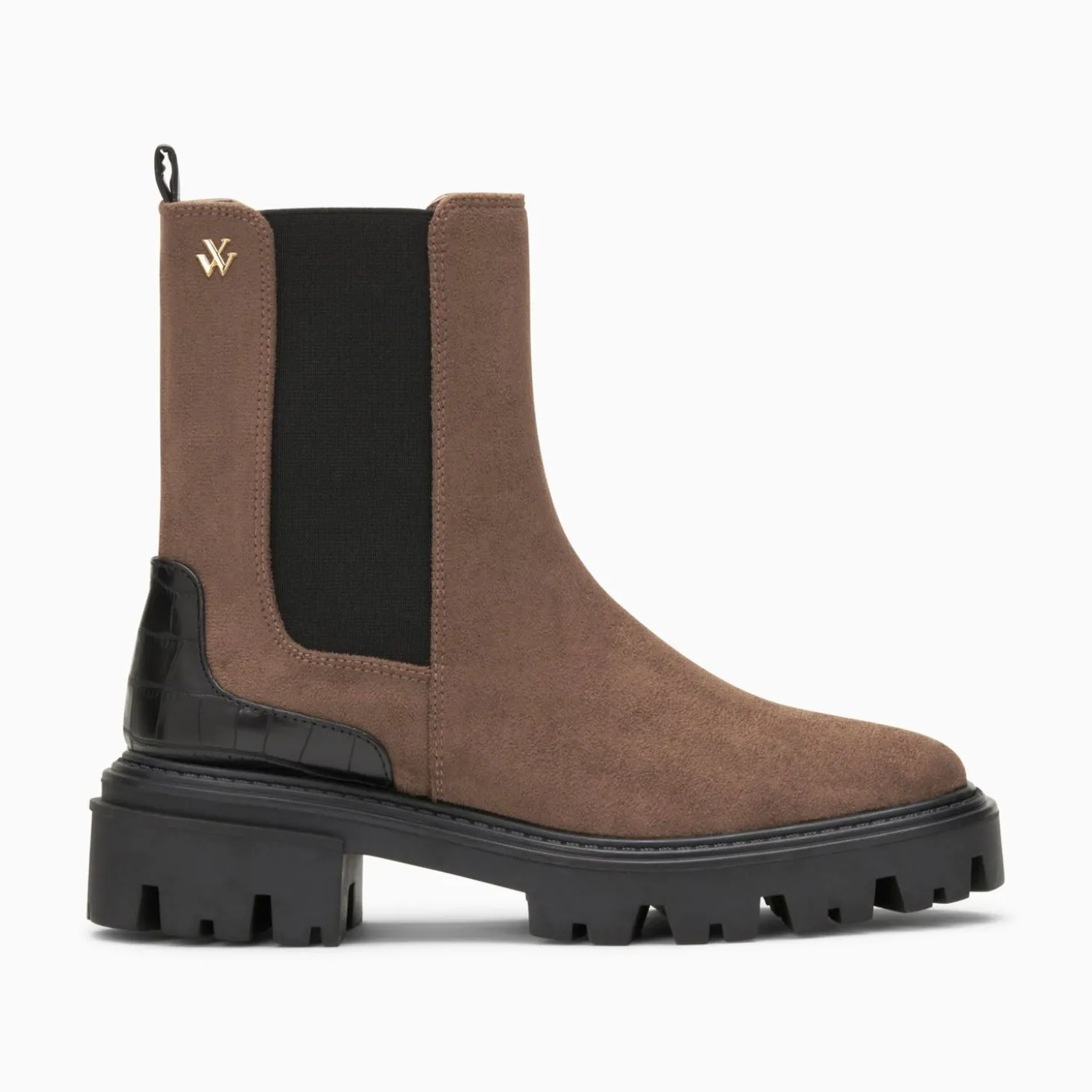 Bottines Chelsea Greta Marron A Contrefort Croco