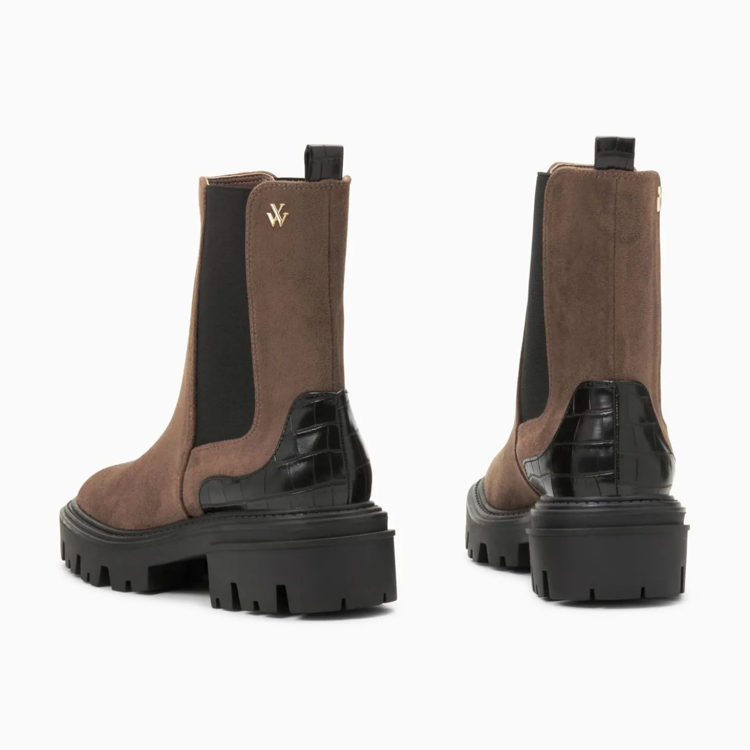 Bottines Chelsea Greta Marron A Contrefort Croco