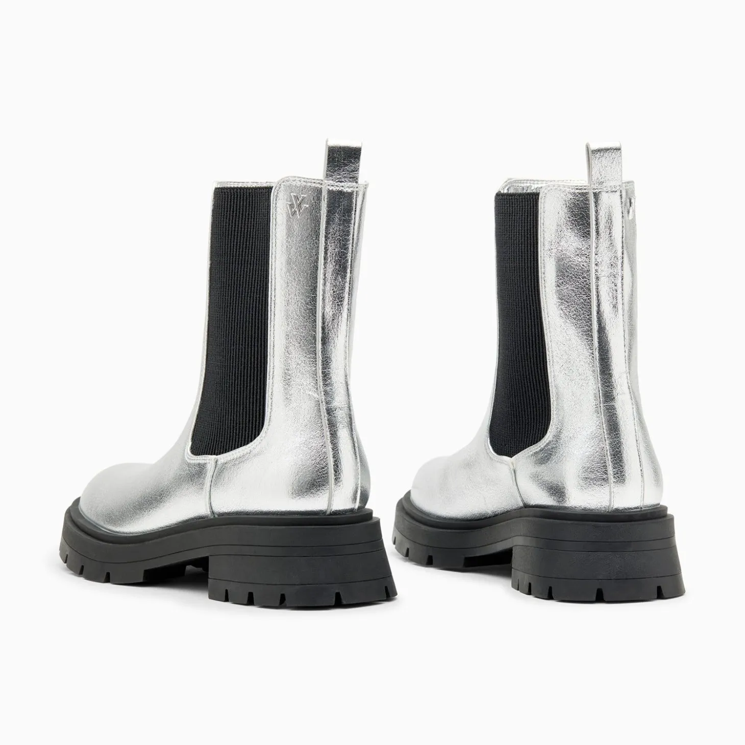 Bottines Chelsea Phoebe Argent A Semelle Oversize